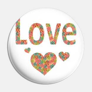 Love with hearts Pin