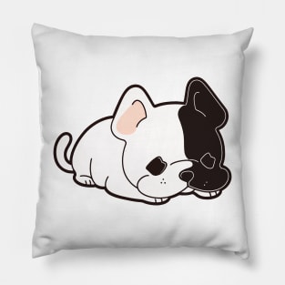 Cute Black and White Puppy Pillow