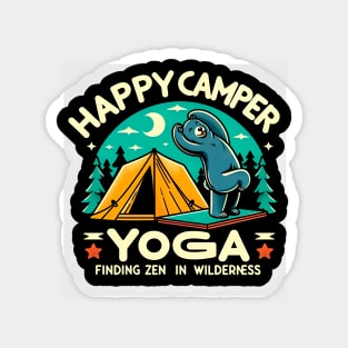 Happpy Camper Yoga | Yoga Finding zen in The wilderness | funny bear doing yoga in camping Magnet