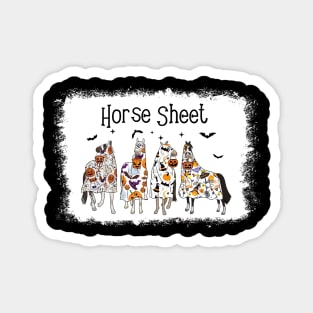 Horse Sheet Horse Ghost Halloween Funny Saying Men Women Magnet