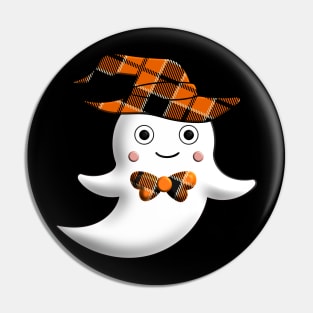 Mom Ghost Halloween funny witch hat and ribbon orange black twill 3D tridimensional 313 Pin