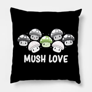 Subtle Agender Pride Flag Cute Mushroom Kawaii Lgbtqia Pillow