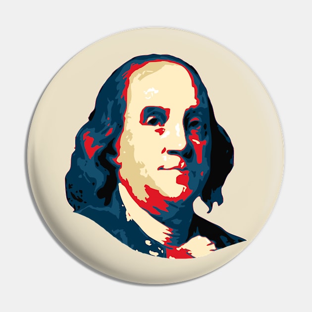 Benjamin Franklin Pop Art Pin by Nerd_art