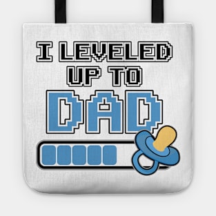 Leveled up to Dad Daddy Father Gift Birth Pregnant Tote