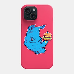 Rhino With A Cheeseburger Phone Case