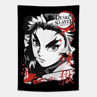 Rengoku black and white Tapestry