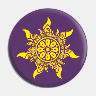 Tangled Sun Mandala Pattern Pin