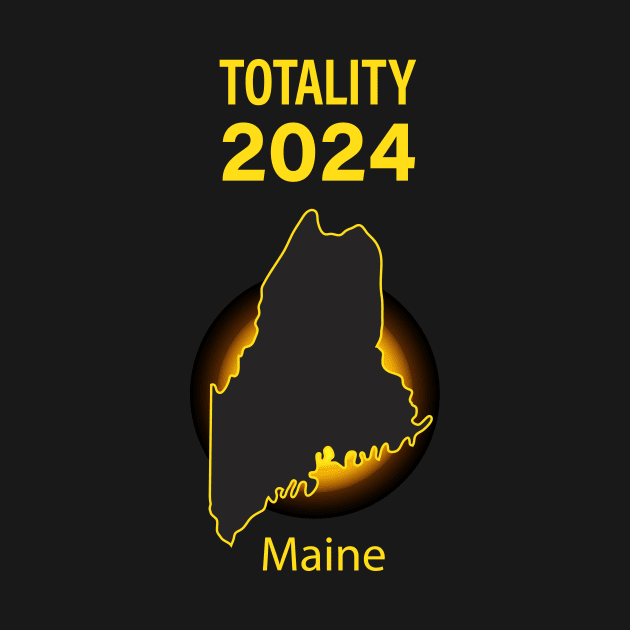 Total Solar Eclipse Maine State 2024 by Rocky Ro Designs