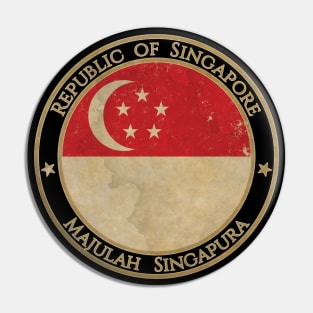 Vintage Republic of Singapore Asia Asian Flag Pin