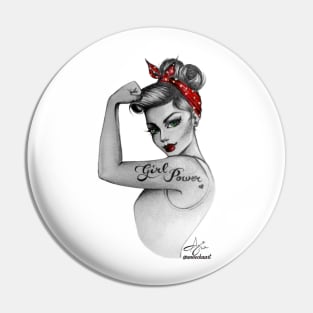 Girl Power by Anne Cha Modern Rosie the Riveter Pin