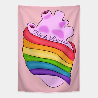 Lgbt pride rainbow heart Tapestry