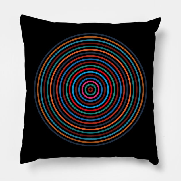 Concentric Colors Pillow by n23tees