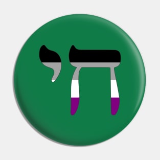 Chai - Jewish Life Symbol (Ace Pride Colors) Pin