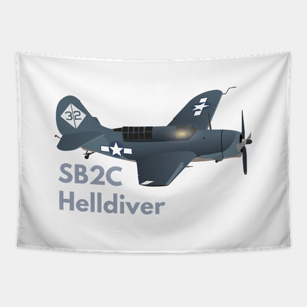 SB2C Helldiver / A-25 Shrike WW2 Airplane Tapestry by NorseTech