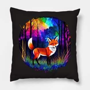 Neon Forest Fox 1 Pillow