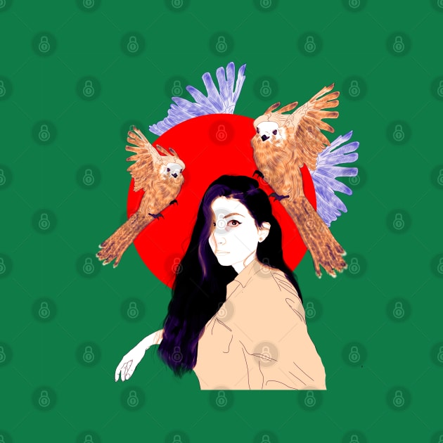 Girl with birds by Manar Khaskia