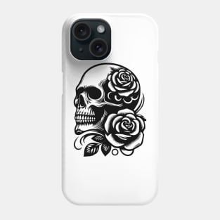 skull roses design Phone Case