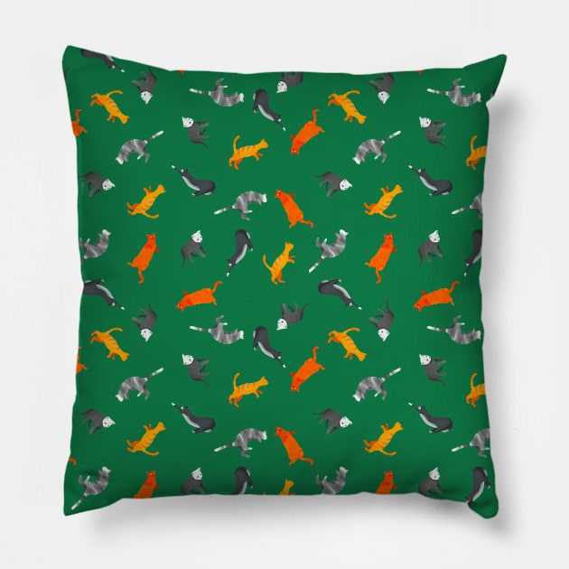 Cats Pattern Pillow by DrawingEggen