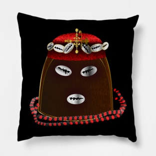 Obi Elegua w Cowry Crown and Eleke Necklace Dressing Pillow