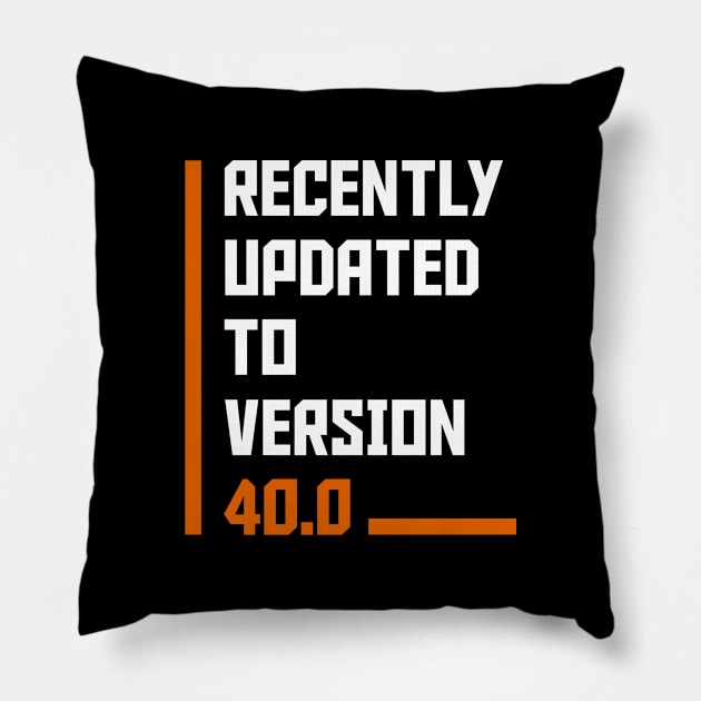 Recently Updated To Version 40 years old birthday Pillow by hoopoe