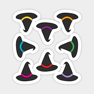 Witch Hats Colors - Halloween Lover Sticker pack Magnet