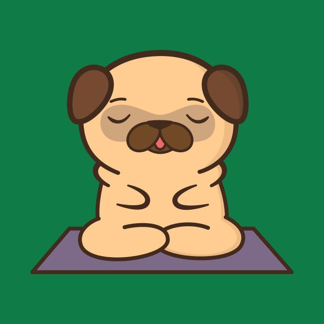 Cute and Kawaii Adorable Yoga Pug by happinessinatee