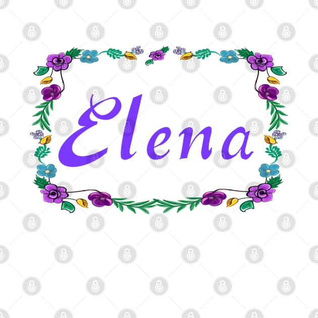 Top 10 best personalised gifts 2022  - Elena personalised,personalized name in purple with floral border - custom name by Artonmytee