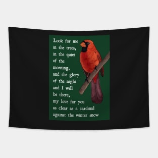 Loved One Cardinal Condolence Message and Illustration Tapestry