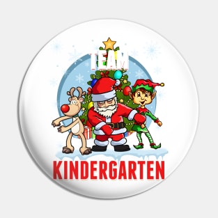 Team KINDERGARTEN Santa Elf Reindeer Flossing Kids Christmas Pin