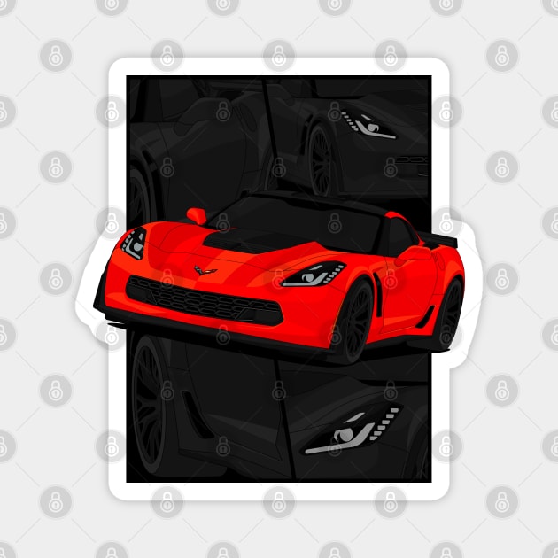 Z06 RED Magnet by VENZ0LIC