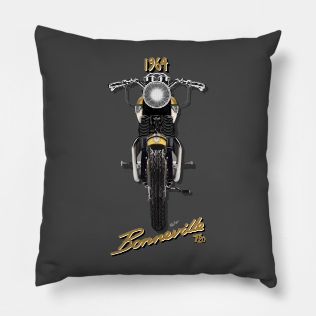 1964 Triumph Bonneville T20 by MotorManiac Pillow by MotorManiac