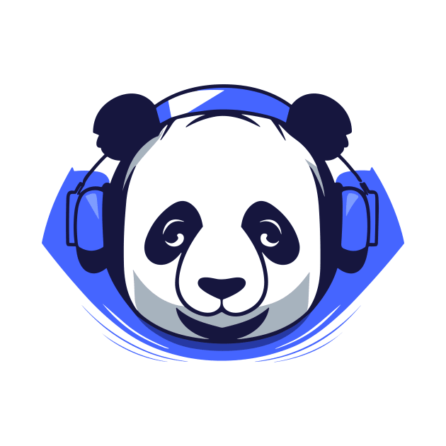 Panda Music Headphone City Rhyme Wonderful Vibes Vector Graphic by Cubebox
