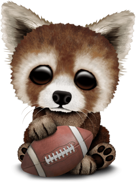 Cute Baby Red Panda Playing With Football Kids T-Shirt by jeffbartels