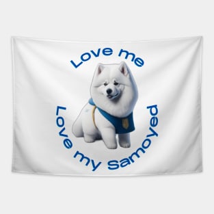 Snowy Serenity: Embrace the Joy of Samoyeds with this Whimsical Design! Tapestry