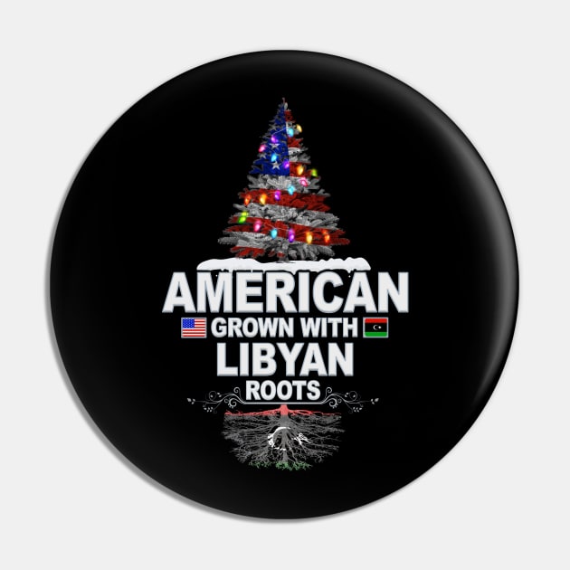 Christmas Tree  American Grown With Libyan Roots - Gift for Libyan From Libya Pin by Country Flags