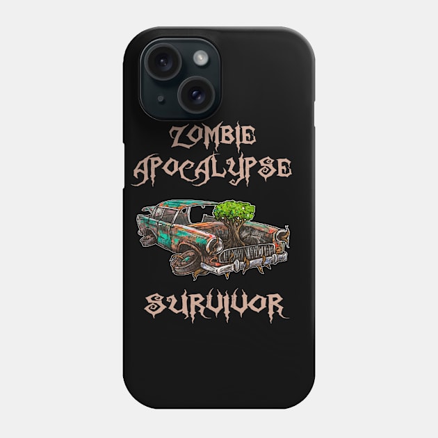 Zombie Survivor Post Apocalyptic Car Halloween Design Phone Case by familycuteycom