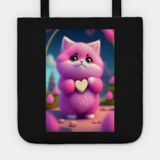 Adorable Cat Illustration- Modern Digital Art Tote