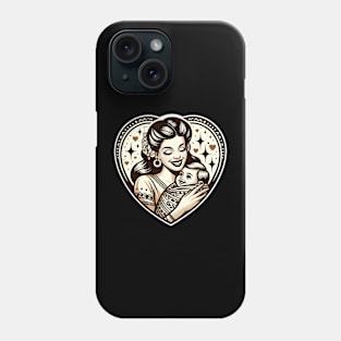 Vintage Motherhood Love Heart Symbol of Maternal Affection Phone Case