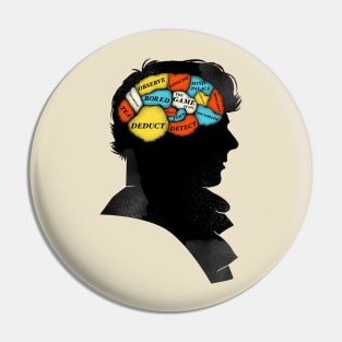 Sherlock Phrenology Pin