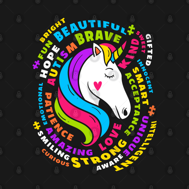 autism unicorn autism awareness by Jandjprints