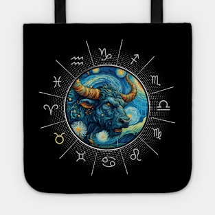 ZODIAC Taurus - Astrological TAURUS - TAURUS - ZODIAC sign - Van Gogh style - 5 Tote