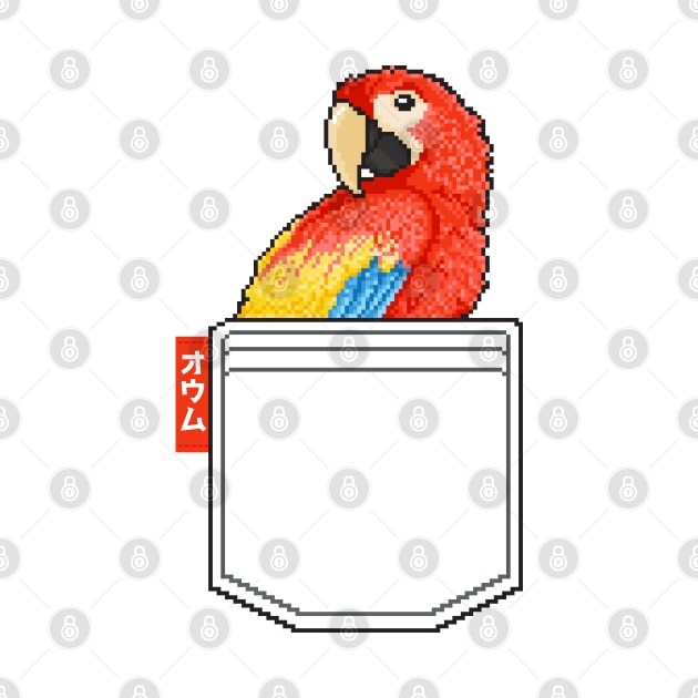 Cute Pocket Bird Pixel Parrot by TeeTowArt