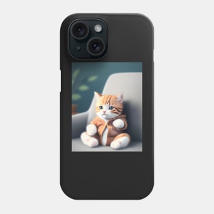 Adorable Cat Illustration - Modern Digital Art Phone Case