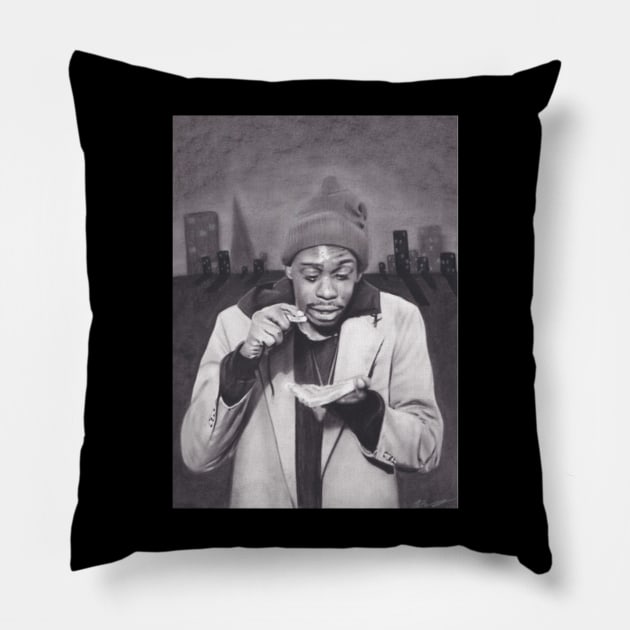 Dave Chappelle Laughable Lines Pillow by Angel Shopworks