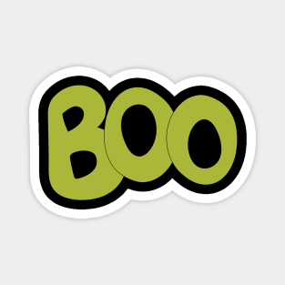 BOO text art in green bubble letters Magnet