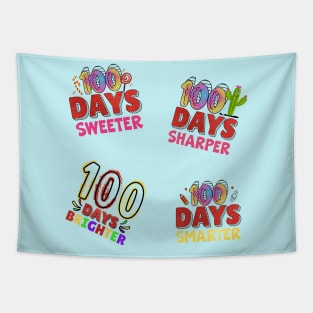 Colorful 100th Day Of School Stickers Pack Tapestry