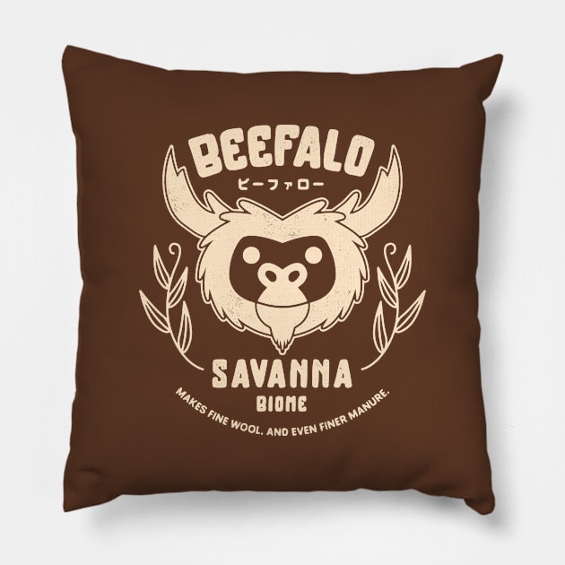 Savanna Beefalo Emblem Pillow by Lagelantee