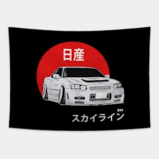 GTR R34 Skyline Dark edition Tapestry