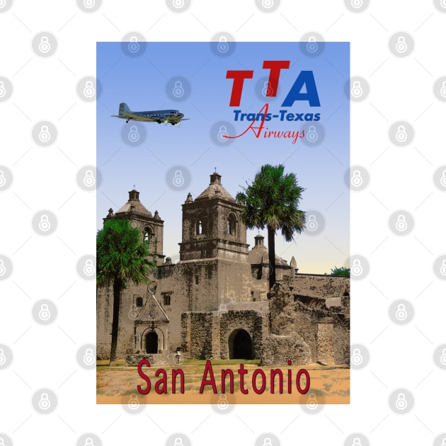 San Antonio in Texas - Vintage Travel Poster by Culturio