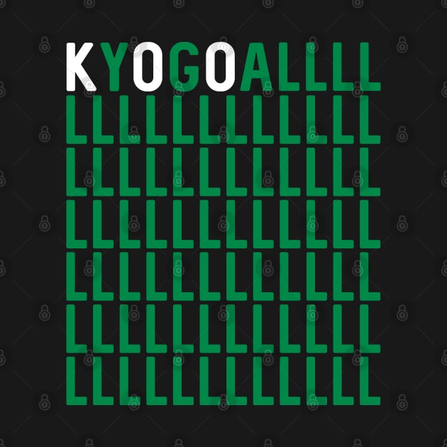 KYOGOAL, Glasgow Celtic Football Club Green and White Text Design by MacPean